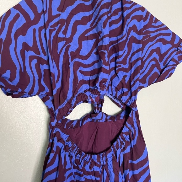 Anthropologie Twist Waist Midi Shirtdress in blue motif - Picture 8 of 11